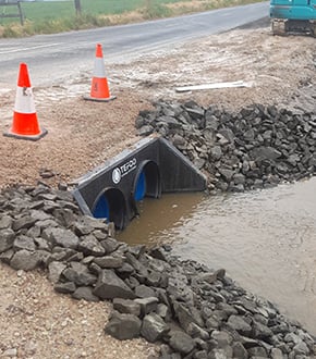 Corrutech Poly Headwalls Under Road Installation